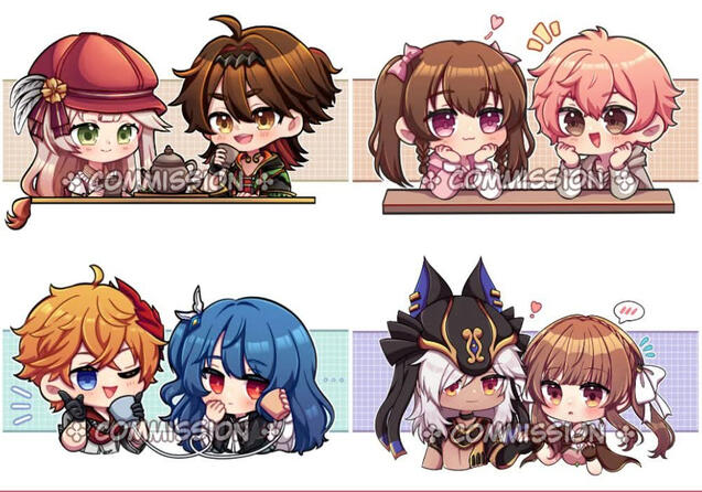 Half Body Couple Chibi